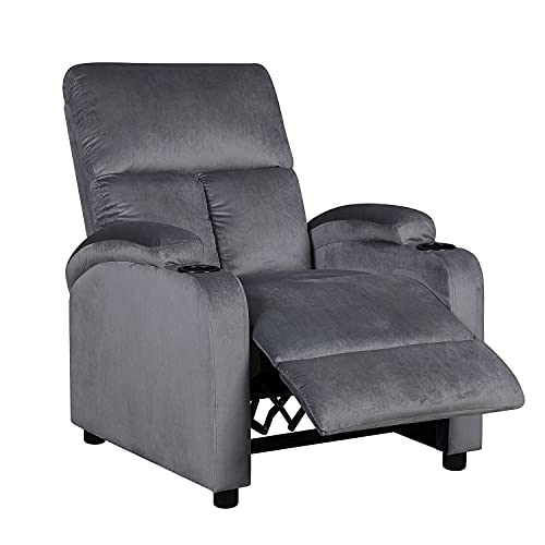 Sillón reclinable para adultos y ancianos, sofá reclinable individual  ergonómico, silla reclinable pequeña eléctrica con puertos USB, respaldo y  cojín