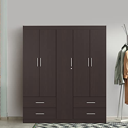 Mobi Ropero de Madera Modelo Abedul Color Chocolate Largo 152 cm Armario  Closet Organizador